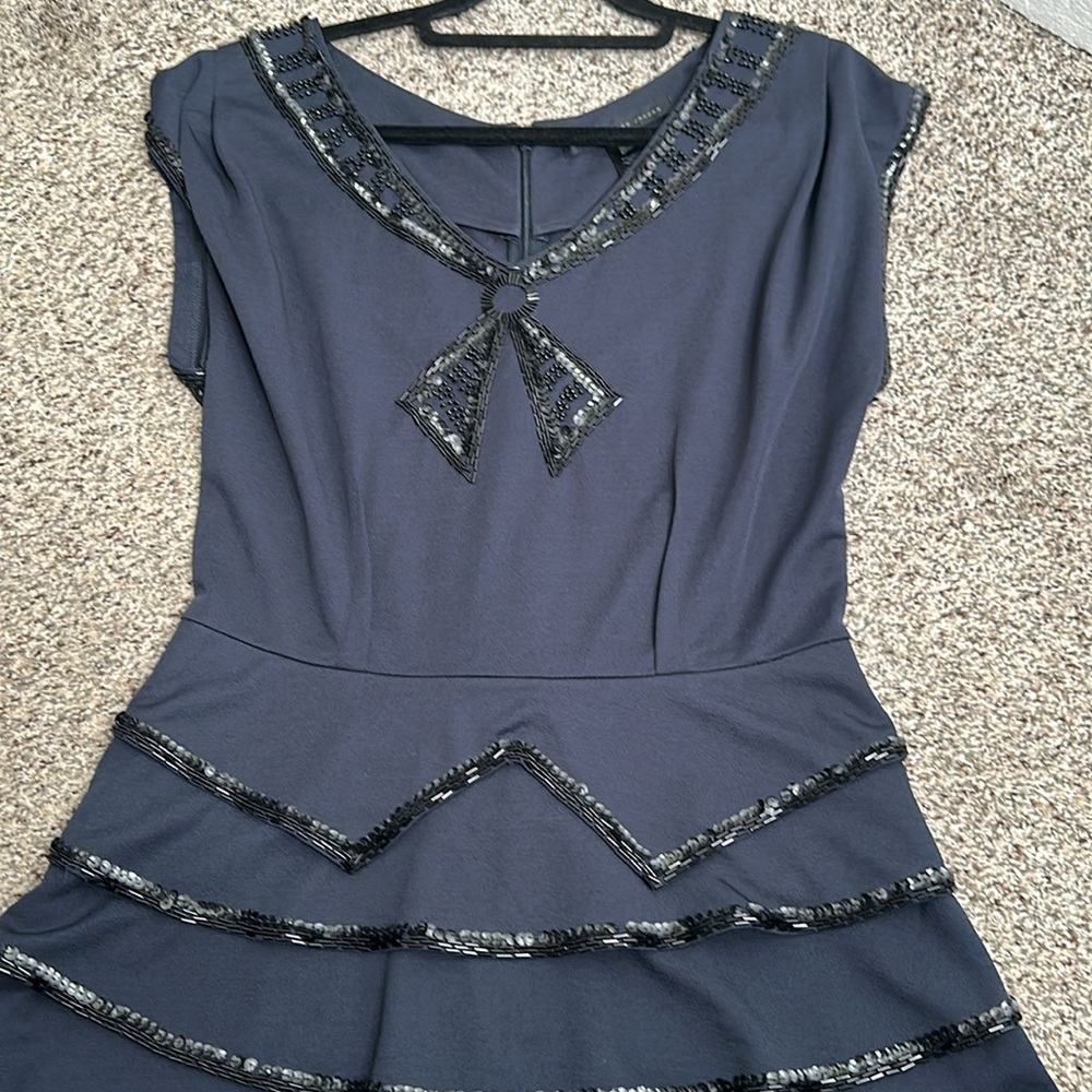 Marc by Marc Jacobs call the boat sequins navy   Sailor peplum midi dress siz M - Picture 10 of 10